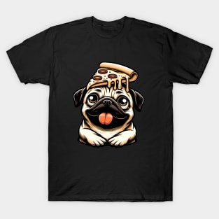 Pug Dog Eating Pizza T-Shirt